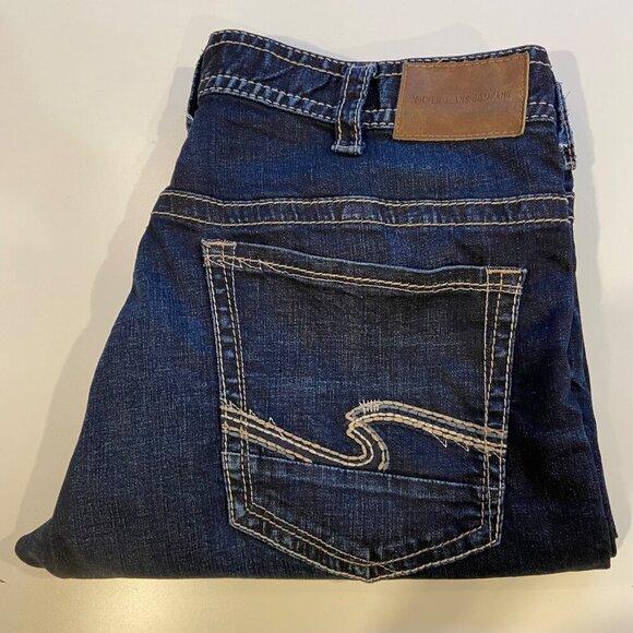 Silver Jeans Co. Men Gordie loose fit Relaxed Fit Dark Wash 36 straight leg - Picture 3 of 12